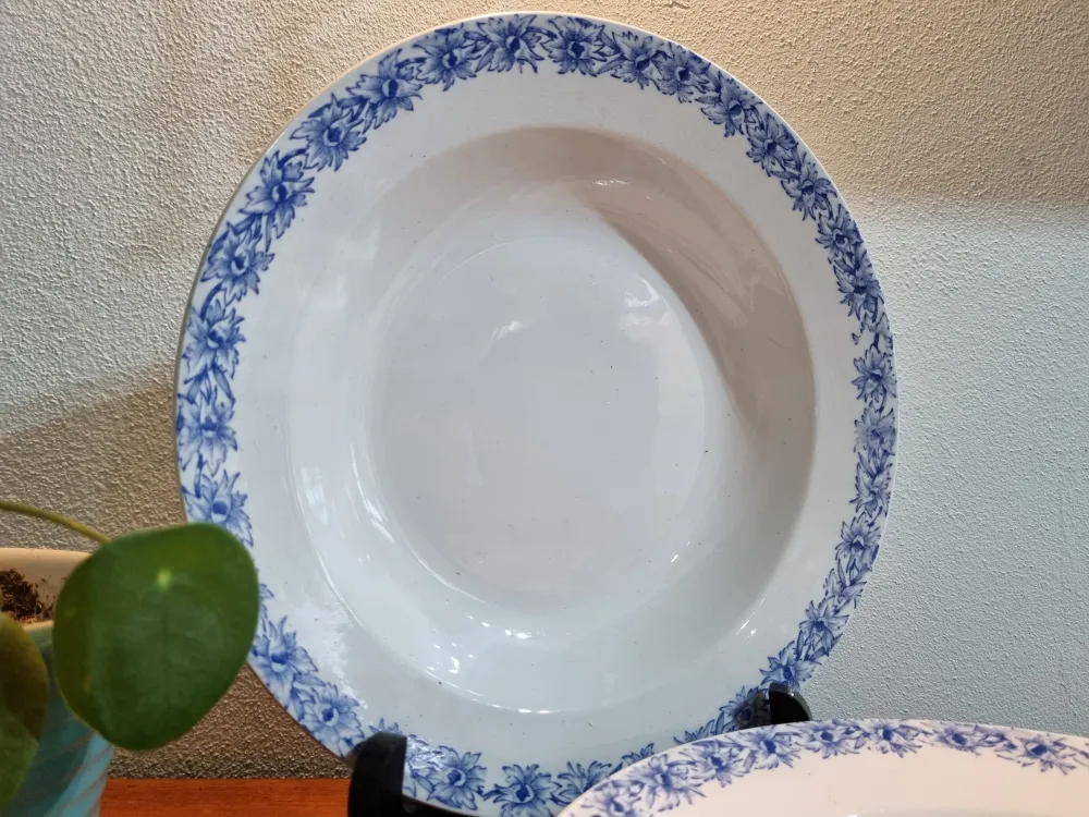 Diep bord Nimy blauwe bloemenrand My Store
