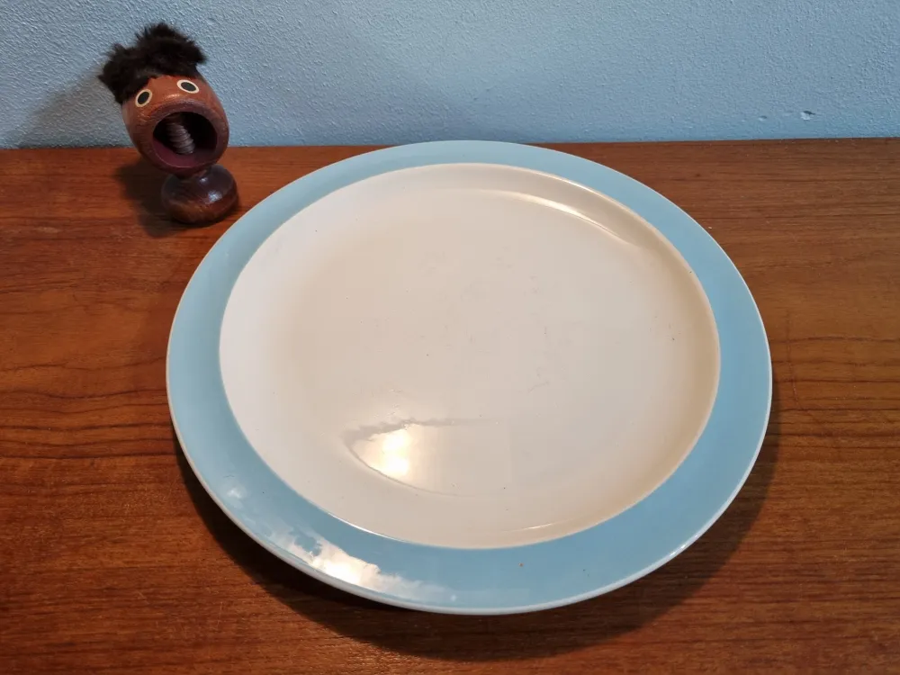 Groot bord Boch Keralux "Versailles" pastelblauwe rand My Store