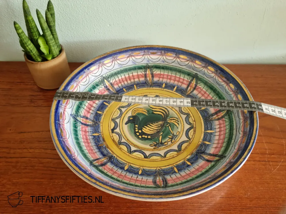 Grote decoratieve schaal Boch Keralux met vogel My Store