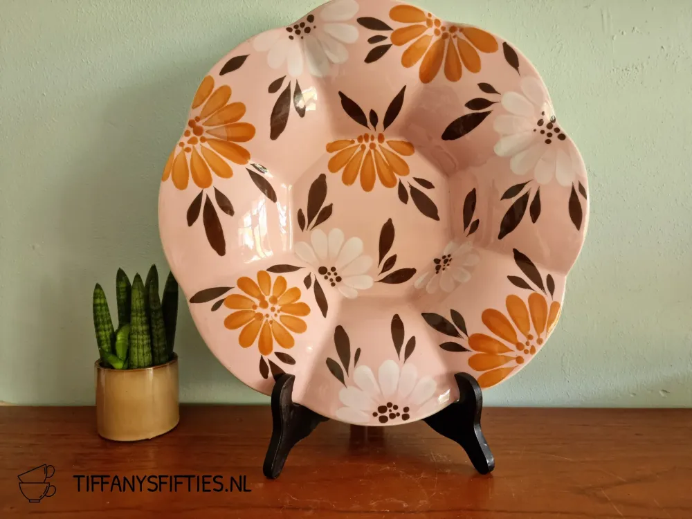 Grote schaal Boch Chevalier roze met bloemen My Store