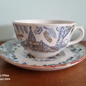 2 kopjes met schotel Boch "Boule" decor Timor My Store