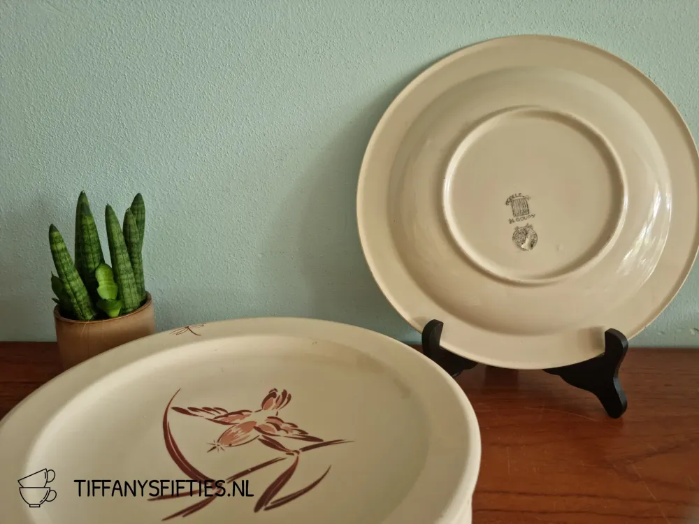 Set 6 dinerborden Boch M. Goupy vogels My Store