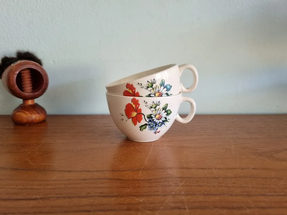 Set 2 gebloemde mokka kopjes Boch My Store