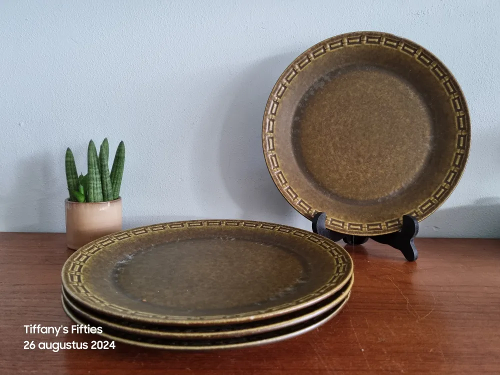 Vintage dinerbord Ceramano legergroen My Store