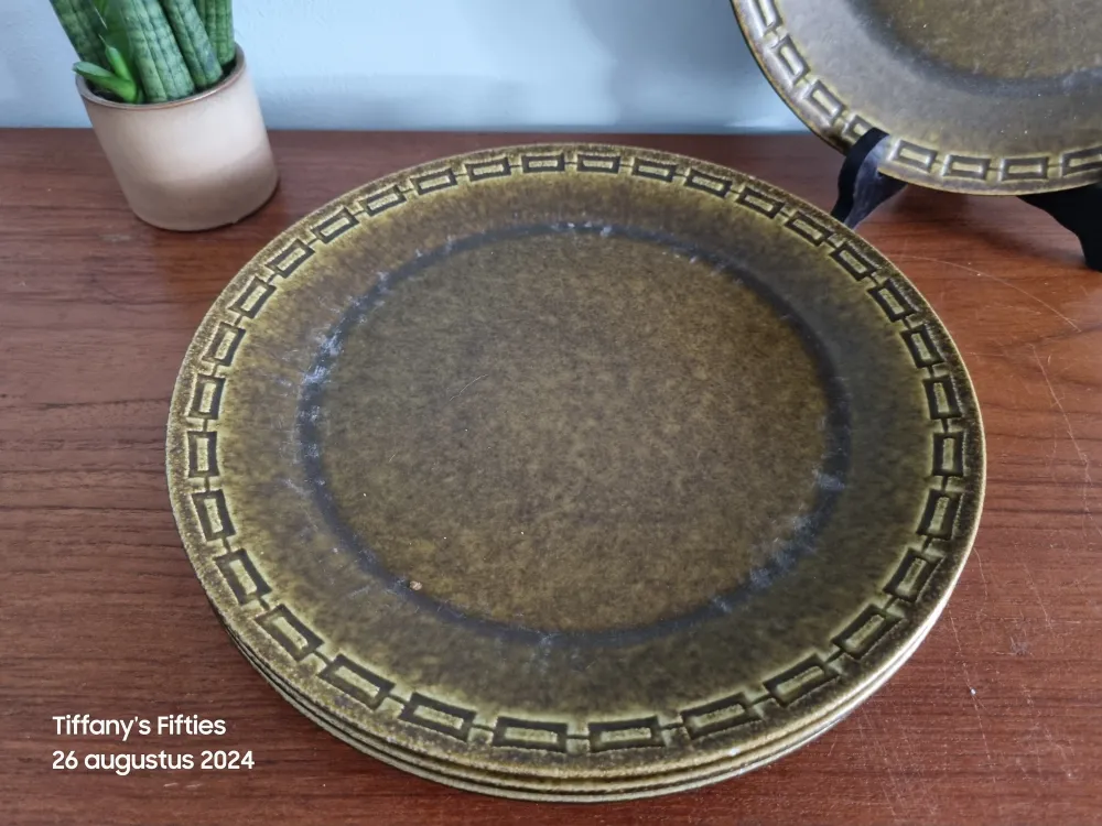 Vintage dinerbord Ceramano legergroen My Store