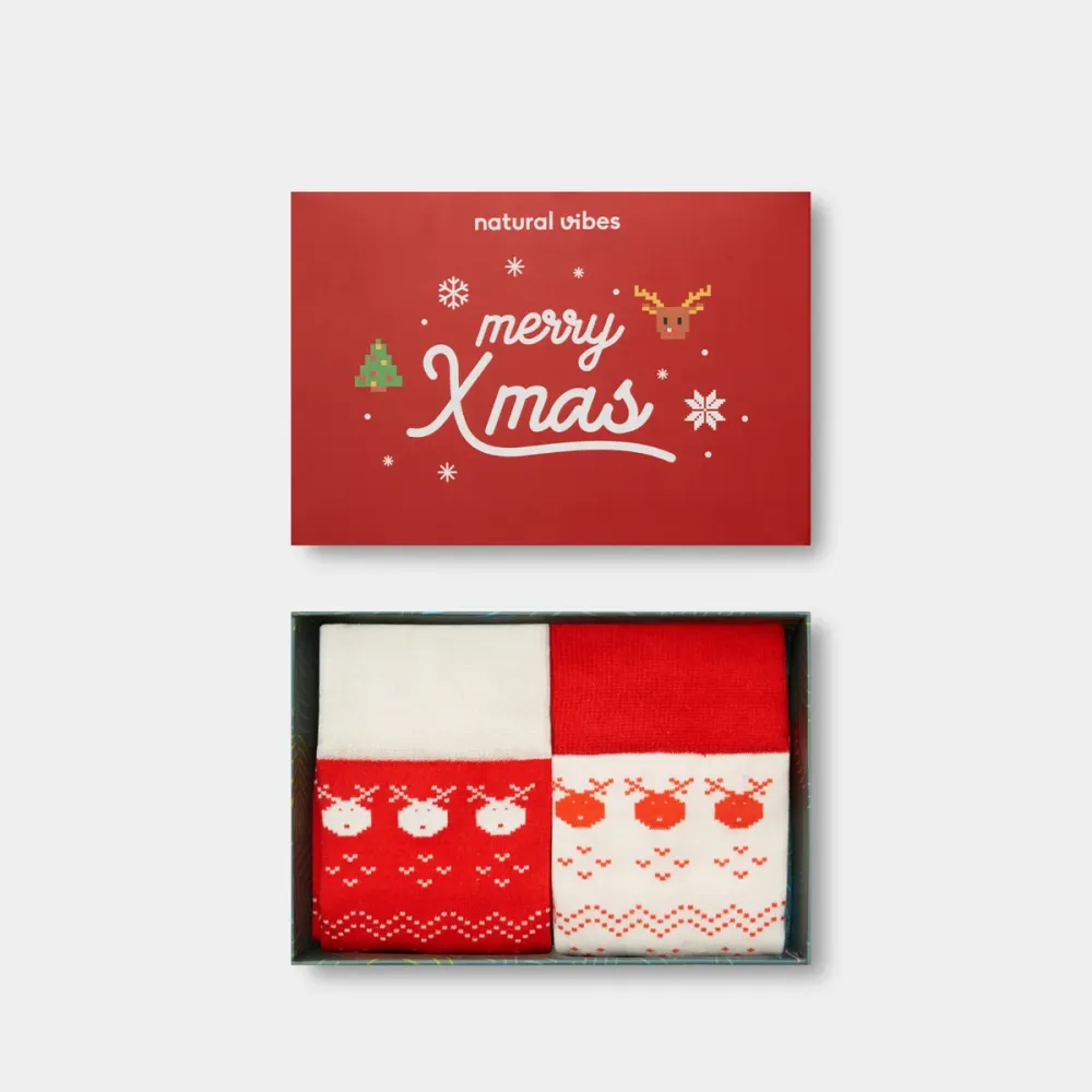 Giftset sokken Merry Xmas Natural vibes