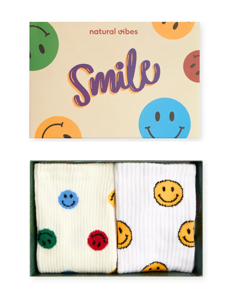 Giftset sokken Smiley Natural vibes
