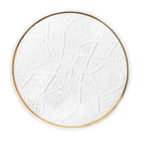 Chabi Chic Bord - Empreinte -wit/goud - keramiek - Ø 20 cm NOA MAY