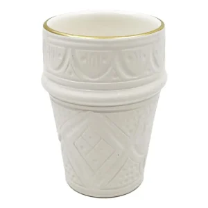 Chabi Chic Mok - Empreinte -wit/goud - keramiek - Ø 8 cm x H 11 cm (L) NOA MAY