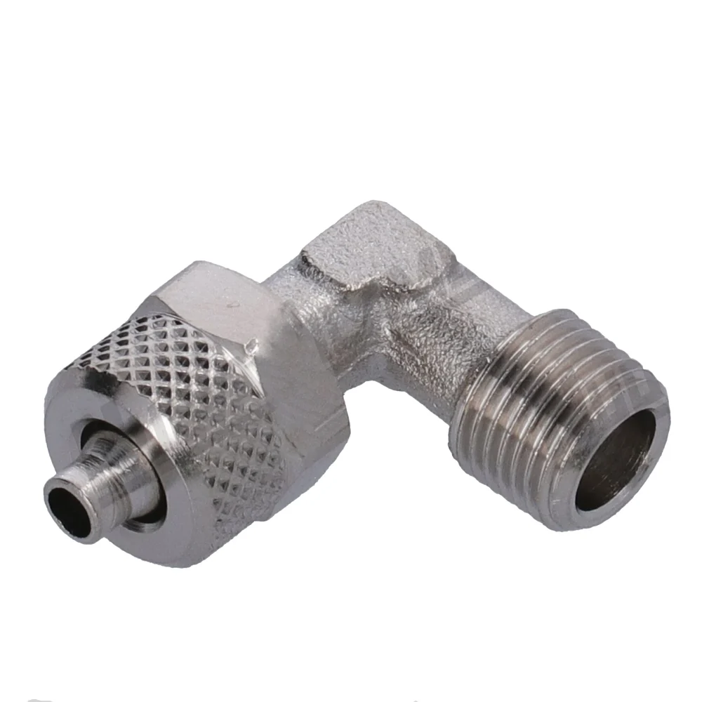 Fitting - 1/8" M - 6/4 - Curved - Haaks - Messing - Nickel Plated Nuova Ricambi