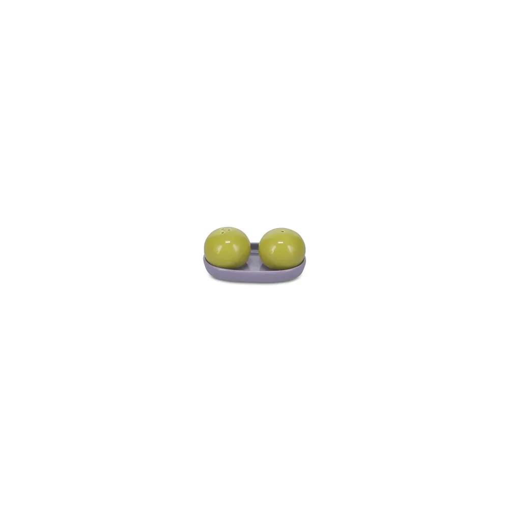 Ona - Peper en zoutstrooier 3-delig groen/paars Duo