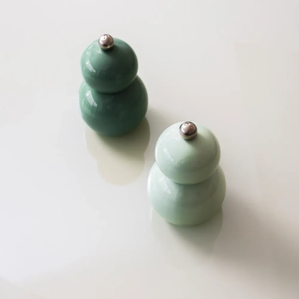 Ona - Peper/zoutmolen H12cm groen Betty - Set van 2