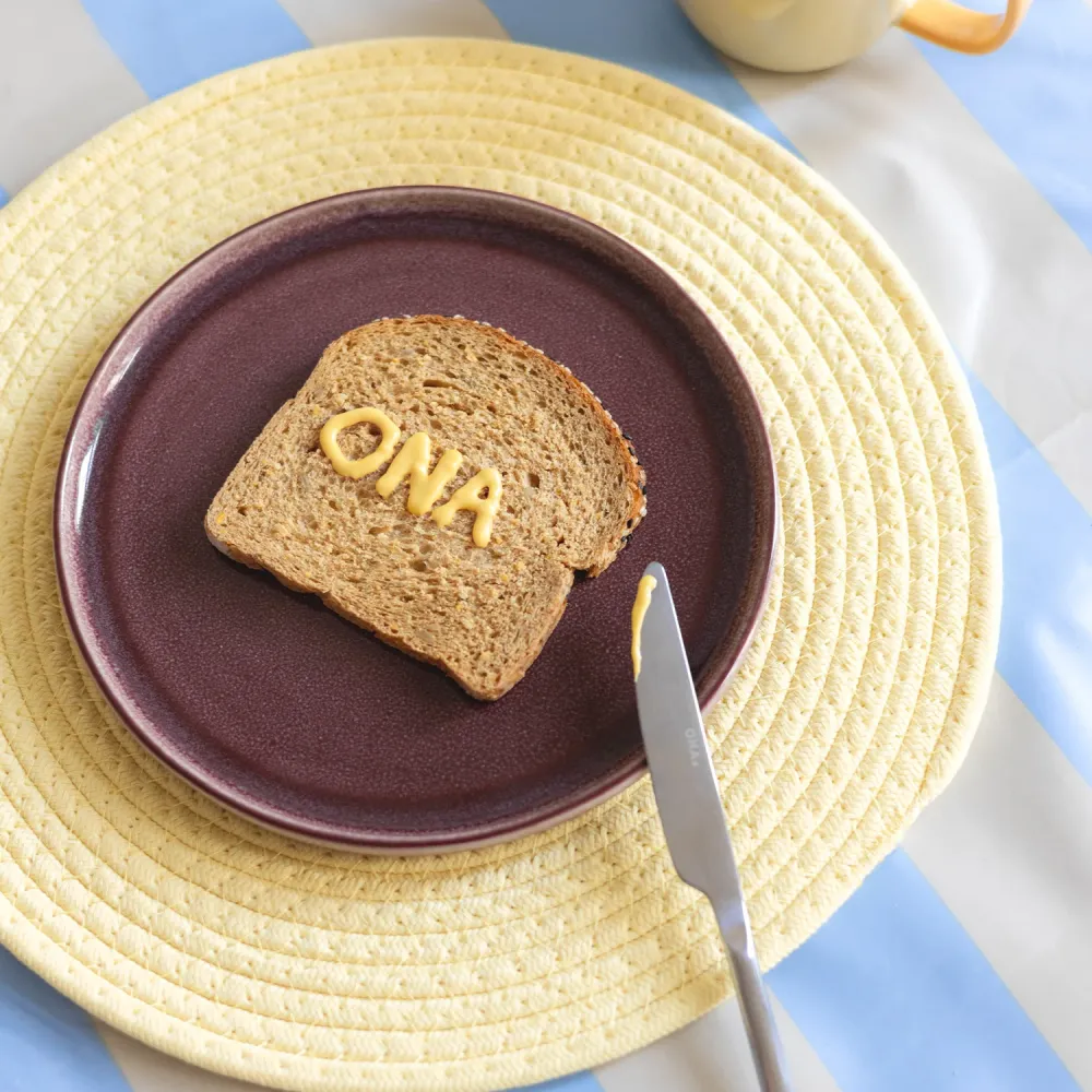 Ona - Plat bord 22cm raspberry Duna - Set van 4