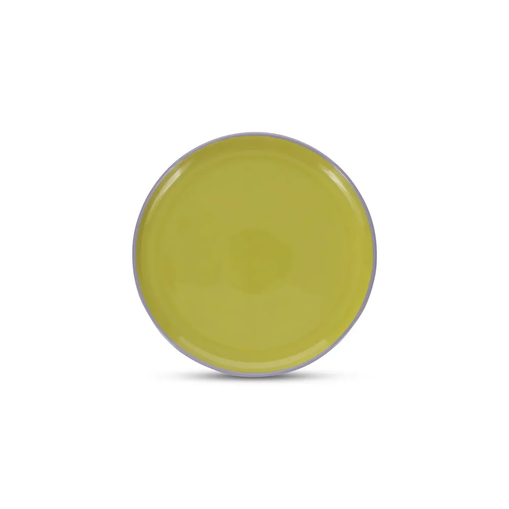 Ona - Plat bord 26xH2,5cm groen/paars Duo - Set van 4