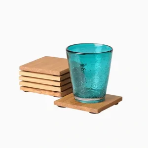 Onderzetters voor drinkglazen 6 stuks - Eik Vierkant