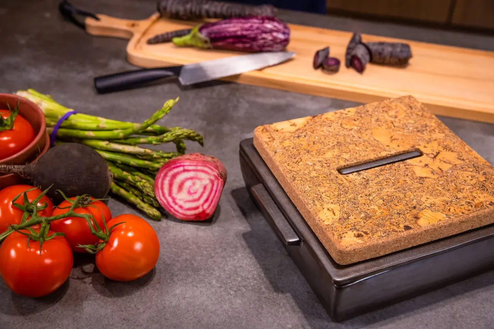 Ovenschalenset, rechthoekig, medium - platina mat