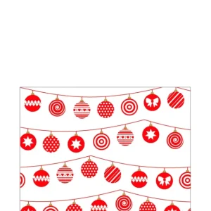 Pak 20 Servetten Kerstballen Papier Wit/Groen Groot