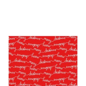 Pak van 20 servetten Vrolijk Kerstfeest Papier Rood/Wit Groot