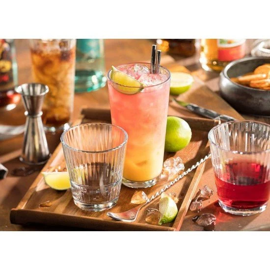 Pasabahce Grande Sunray Longdrinkglas getemperd 29,5 cl - Stapelbaar - Doos 12 stuks