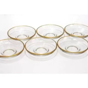 Pasabahce Theeglazen Onderzetter Classic – Set van 6 met Gouden Rand