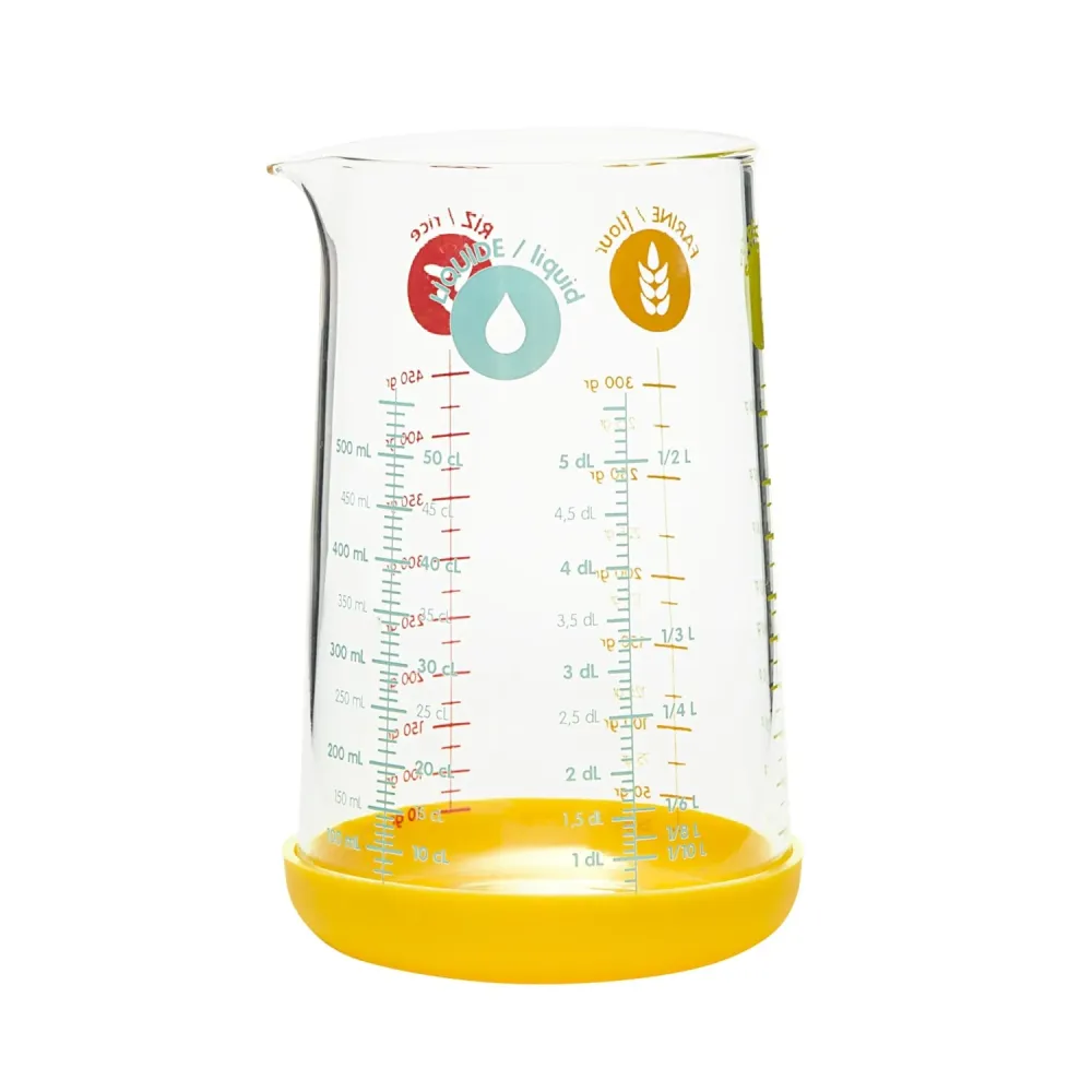 PEBBLY Maatbeker - Glas/siliconen - 500 Ml