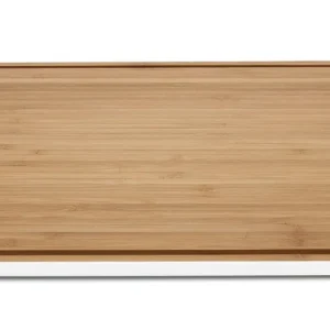 PEBBLY Snijplank met Sapgeul, Bamboe, Wit, 35 x 25 cm