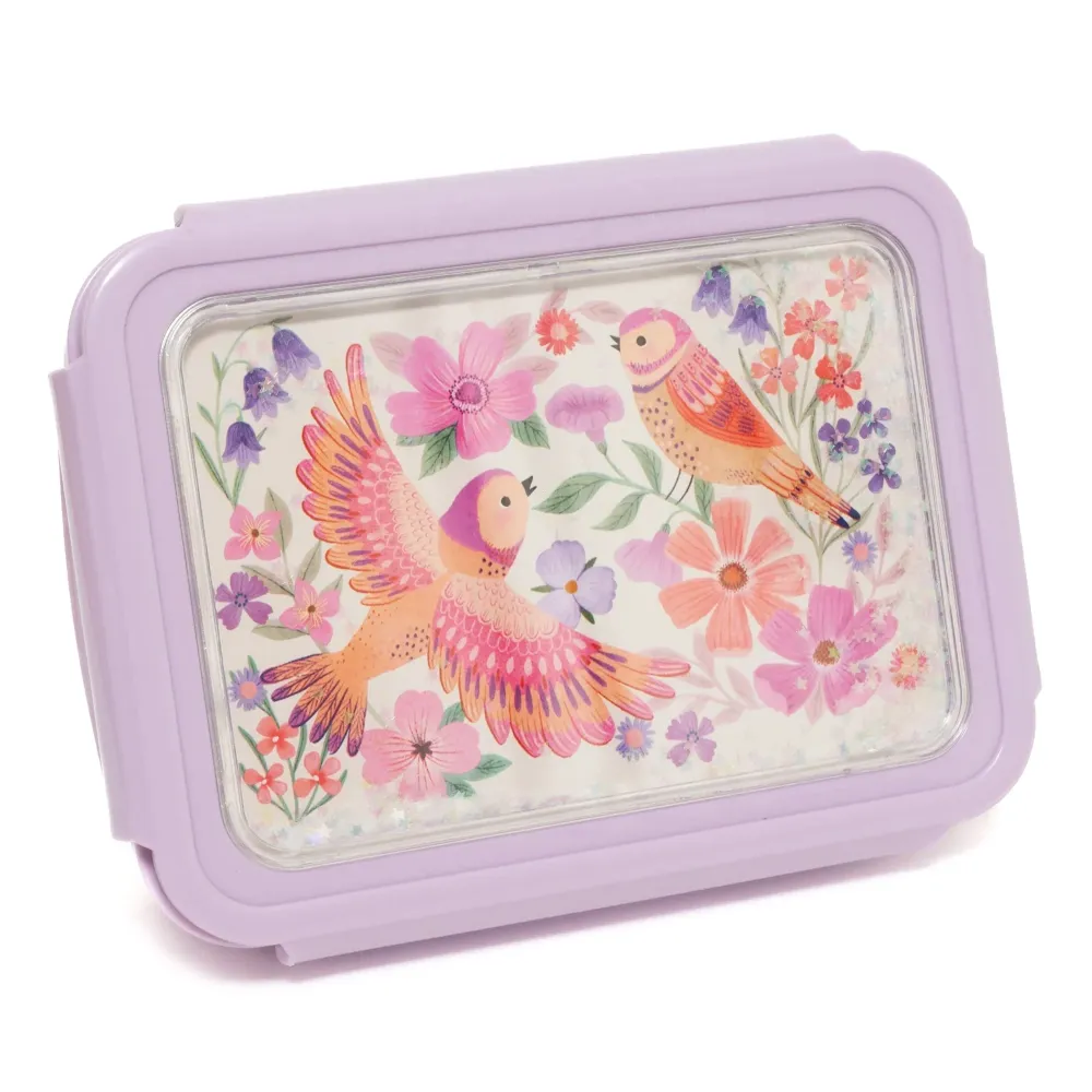 Petit Monkey Bentobox Birds Feather Back to School - Paars