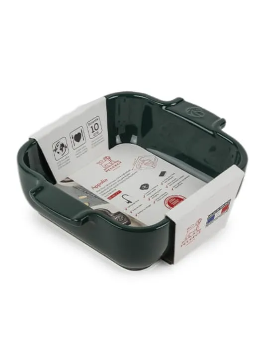 Peugeot APPOLIA VIERKANTE OVENSCHAAL 18 CM BOSGROEN KERAMIEK