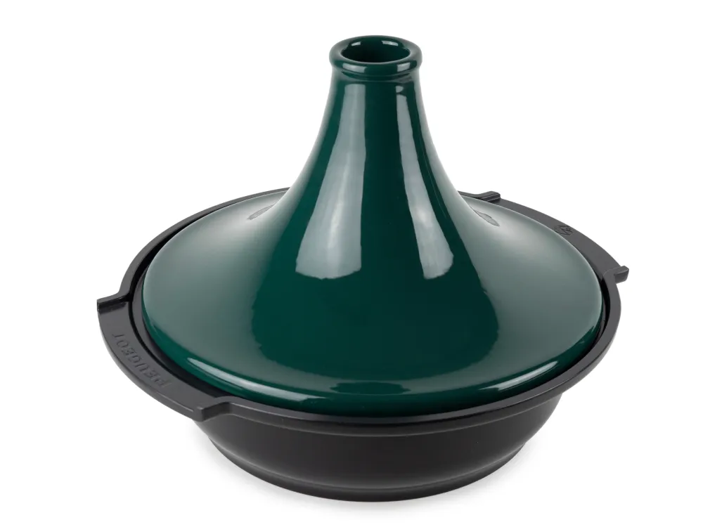 Peugeot ATLAS TAJINE schotel 30 cm BOSGROEN ALUMINIUM en KERAMIEK