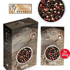 Peugeot doos met 3 zakjes peper Vleesmix 60g (3x20g)