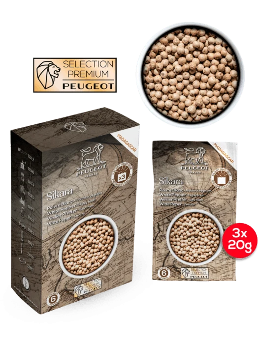 Peugeot doos van 3 zakjes Sikara witte peper (3x20g)