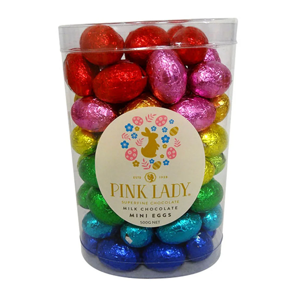 Roze dame vaste verijdelde mini -eieren 500 g (cilinder) Pink Lady