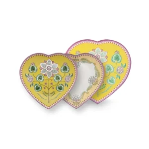 Pip Studio Bordenset Hart - Lily&Lotus - Geel - 23cm - Set van 2