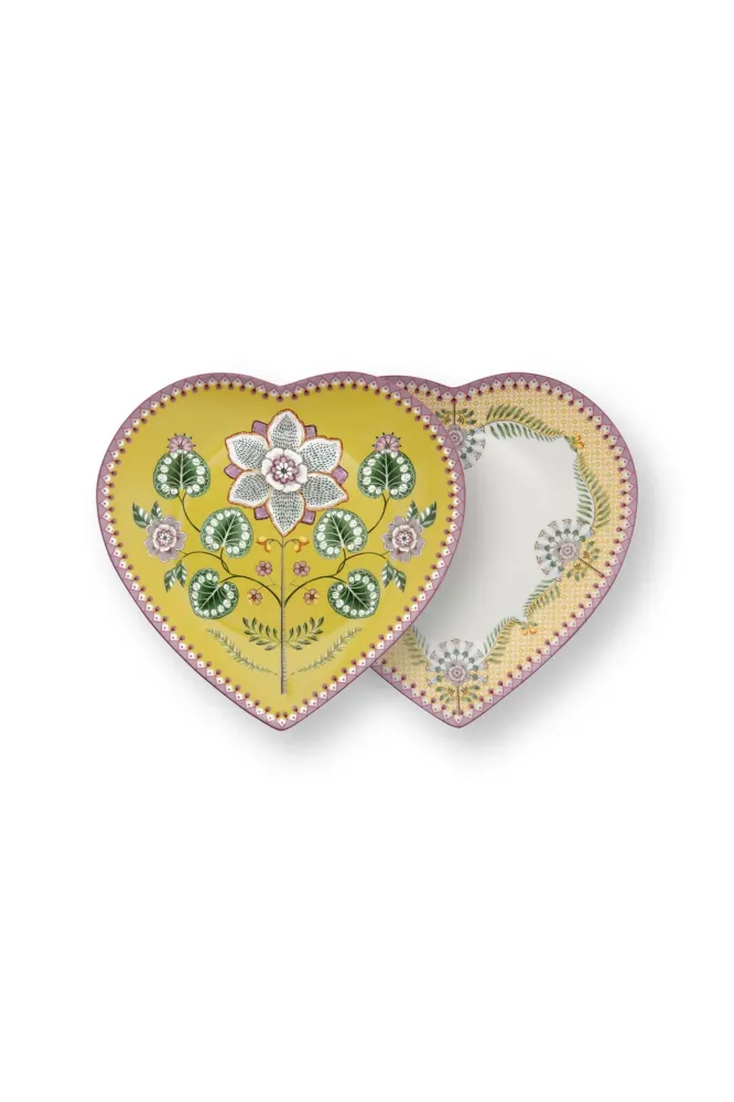 Pip Studio Bordenset Hart - Lily&Lotus - Geel - 23cm - Set van 2