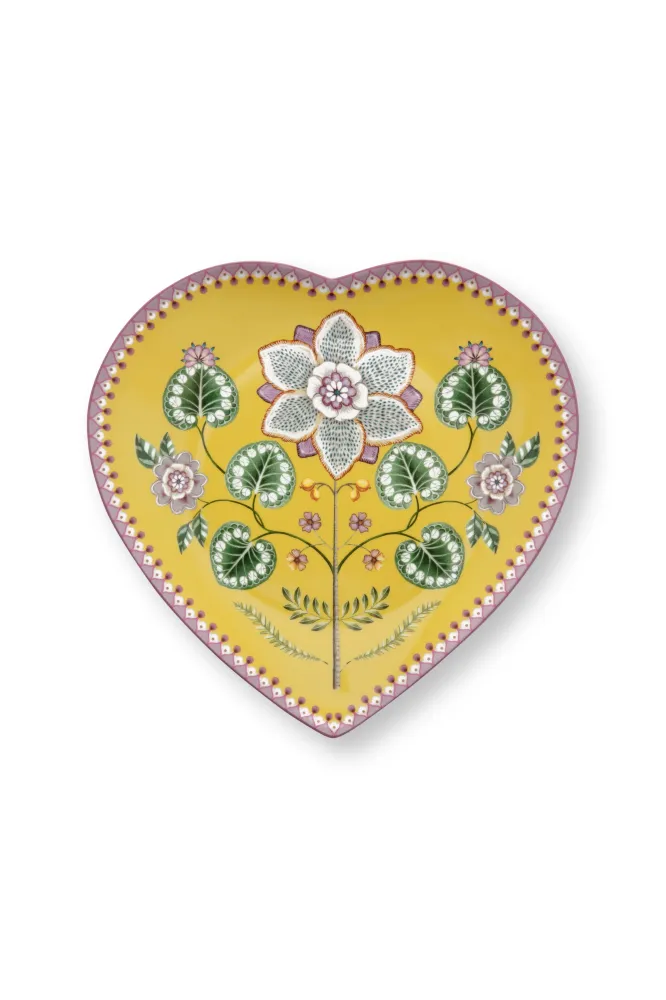 Pip Studio Bordenset Hart - Lily&Lotus - Geel - 23cm - Set van 2