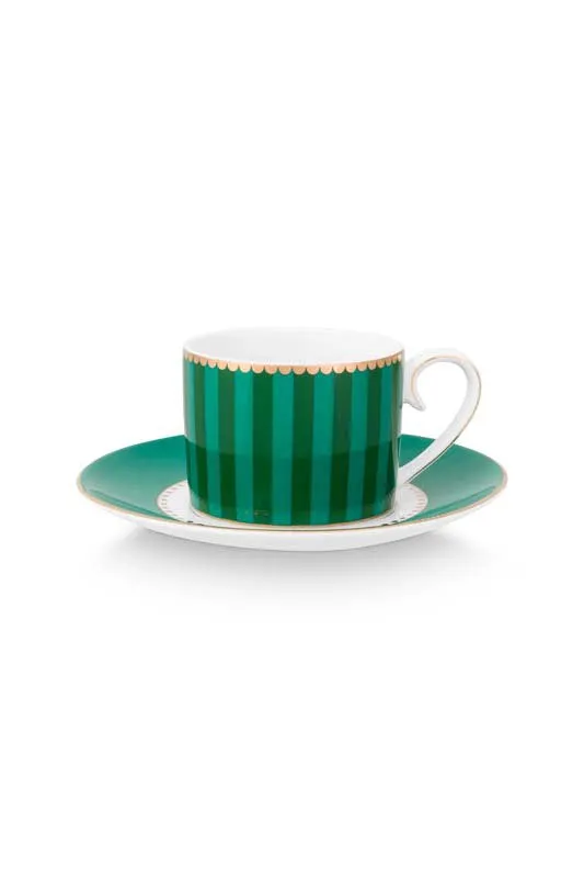 Pip Studio Kop en Schotel - Love Birds - Groen - 100ml - Set van 2