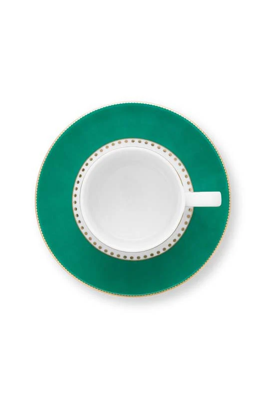 Pip Studio Kop en Schotel - Love Birds - Groen - 100ml - Set van 2