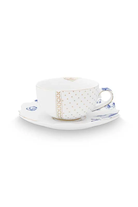 Pip Studio Kop en Schotel - Royal - Wit - 250ml - Set van 2