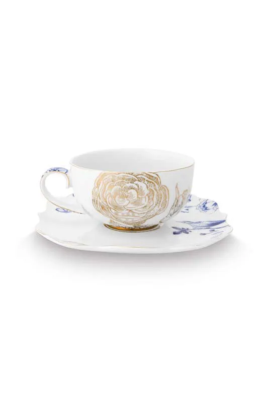 Pip Studio Kop en Schotel - Royal - Wit - 250ml - Set van 2