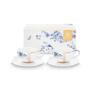 Pip Studio Kop en Schotel - Royal - Wit - 125ml - Set van 2