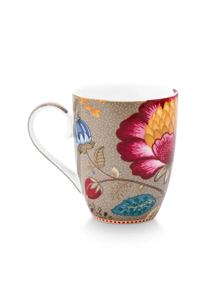 Pip Studio Mokken - Blooming Tales - Khaki - 365ml - Set van 2