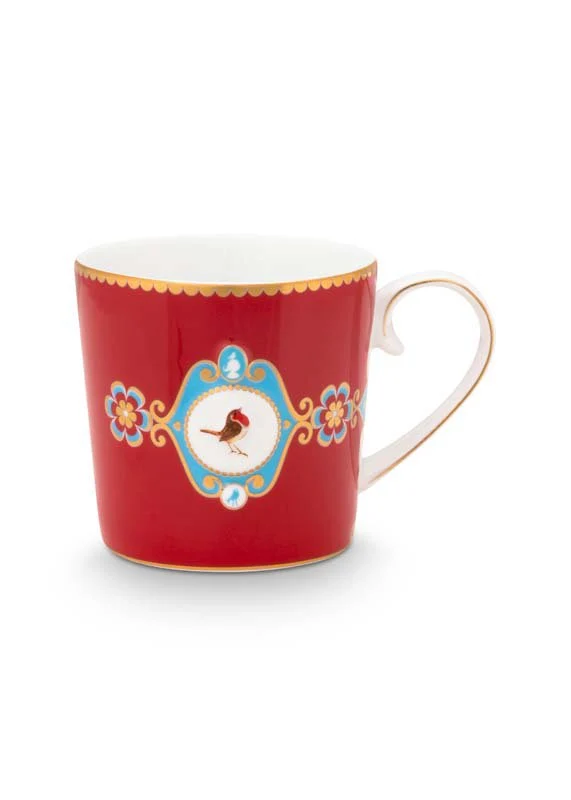 Pip Studio Mokken - Love Birds Medallion - Rood - 190ml - Set van 2