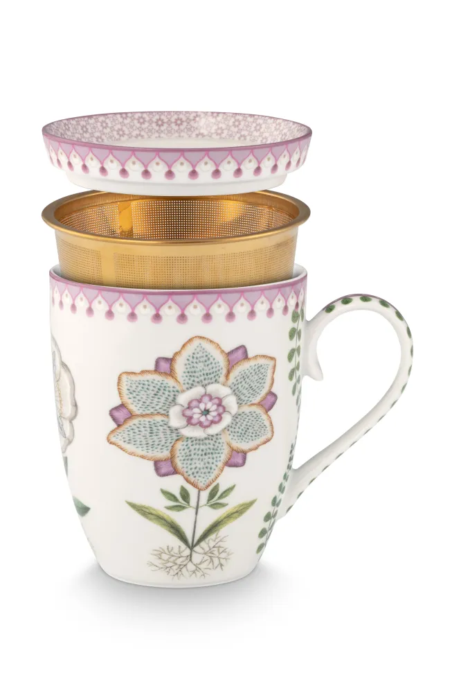 Pip Studio Theemok Set - Lily&Lotus - Gebroken wit - 365ml
