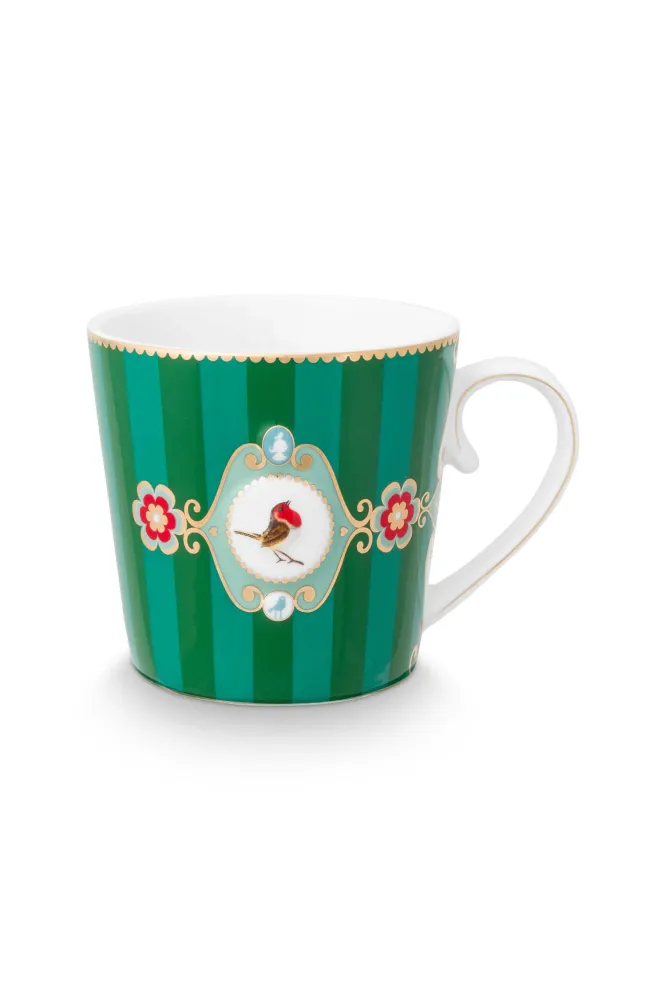 Pip Studio Theemok Set - Love Birds Medallion - Donkergroen - 300ml