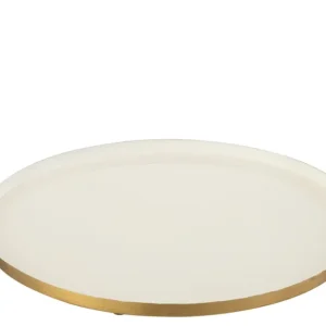 Plank Ronde Metaal Wit/Goud