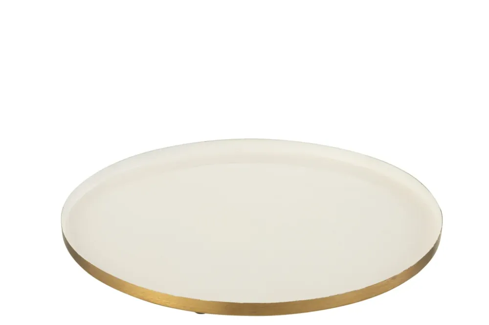 Plank Ronde Metaal Wit/Goud