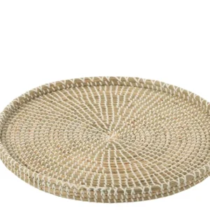 Plank Ronde Zeegras/Kunststof Natuurlijk/Wit