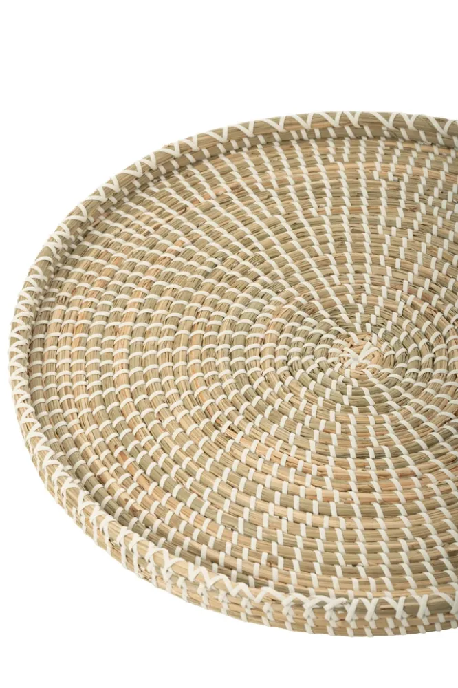 Plank Ronde Zeegras/Kunststof Natuurlijk/Wit