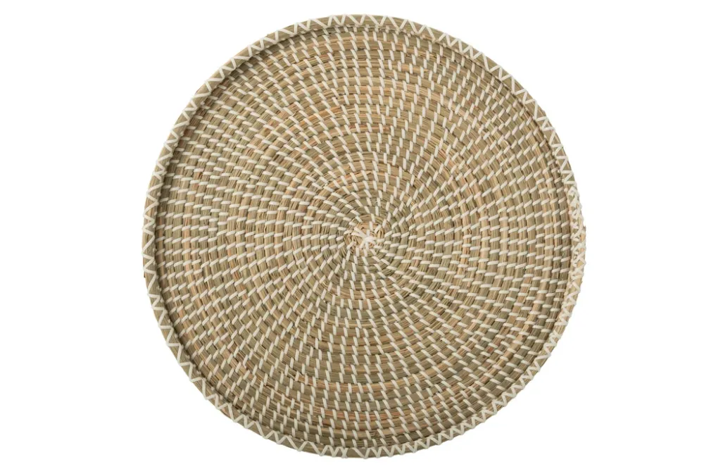 Plank Ronde Zeegras/Kunststof Natuurlijk/Wit