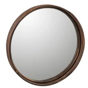 Plank Spiegel Rond Rotan Groot